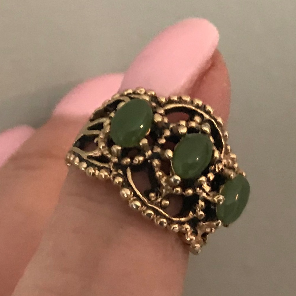 Vintage 8K jade ring - Size 5